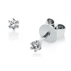 Solitaire Ohrstecker aus 585 Weißgold 2 Brillanten 0,1ct TW-SI B:2,3mm 6er-Krappe