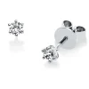 Solitaire Ohrstecker aus 585 Weißgold 2 Brillanten 0,2ct TW-SI Ø3,5mm 6er-Krappe