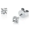 Solitaire Ohrstecker aus 585 Weißgold 2 Brillanten 0,5ct TW-SI Ø4,6mm 4er-Krappe