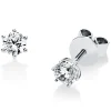 Solitaire Ohrstecker aus 750 Weißgold 2 Brillanten 0,5ct TW-SI Ø4,5mm 6er-Krappe