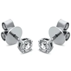 Solitaire Ohrstecker aus 750 Weißgold 2 Brillanten 0,5ct TW-SI Ø4,1mm 4er-Krappe
