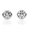 Solitaire Ohrstecker aus 750 Weißgold 2 Brillanten 0,75ct TW-SI Ø5,9mm V-Zarge
