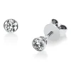 Solitaire Ohrstecker aus 750 Weißgold 2 Brillanten 0,4ct TW-SI Ø4mm Zarge