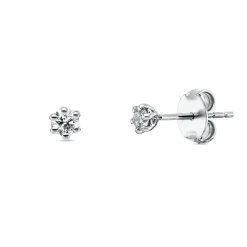 Solitaire Ohrstecker aus 750 Weißgold 2 Brillanten 0,2ct TW-SI 3,4x3,9mm