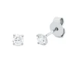 Solitaire Ohrstecker aus 750 Weißgold 2 Brillanten 0,3ct TW-SI 3,1x3,1mm