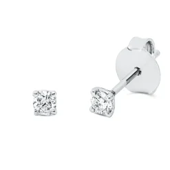 Solitaire Ohrstecker aus 750 Weißgold 2 Brillanten 0,16ct TW-SI 2,8x2,8mm