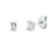 Solitaire Ohrstecker aus 750 Weißgold 2 Diamanten 0,61ct F-VS2 5x3,3mm 4er-Krappe