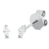 Solitaire Ohrstecker aus 750 Weißgold 2 Diamanten Navette-Schliff 0,08ct TW-SI