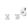 Solitaire Ohrstecker aus 750 Weißgold 2 Diamanten Smaragd-Schliff 0,31ct TW-SI