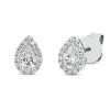Solitaire Ohrstecker Tropfen aus 750 Gold Weißgold 30 Diamanten 0,61ct