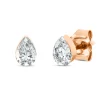 Solitaire Ohrstecker Tropfen 750 Rotgold 2 Diamanten Tropfen-Schliff 0,5ct TW-SI
