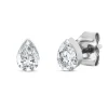 Solitaire Ohrstecker Tropfen 750 Weißgold 2 Diamanten Tropfen-Schliff 0,5ct TW-SI