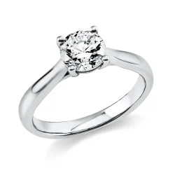 Solitaire Ring aus 585 Gold Weißgold Brillant 1ct TW-SI B:3,2mm 4er-Krappe