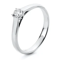 Solitaire Ring aus 585 Gold Weißgold Brillant 0,25ct TW-SI B:2,4mm 4er-Krappe