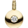 Solitär Anhänger mit Brillant 0,12 Ct W/SI 585 Gold Gelbgold Ø 8,7mm schlicht