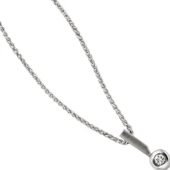 Solitär Anhänger 6,9x16,6mm Diamant 0.16Ct W/SI Brillant 950 Platin teilmattiert