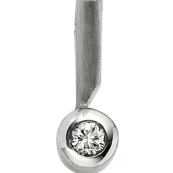 Solitär Anhänger 6,9x16,6mm Diamant 0.16Ct W/SI Brillant 950 Platin teilmattiert
