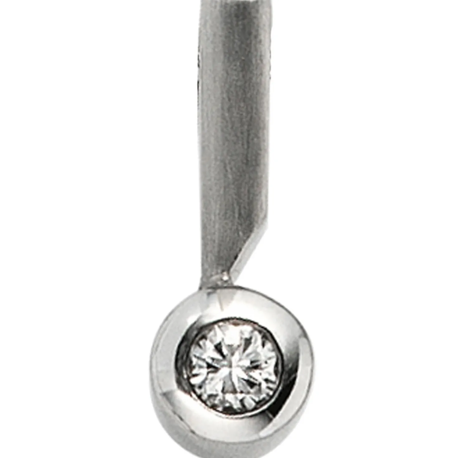 Solitär Anhänger 6,9x16,6mm Diamant 0.16Ct W/SI Brillant 950 Platin teilmattiert