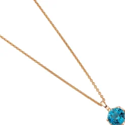 Solitär Anhänger 10,2x16,8mm mit Blautopas London blue facettiert 585 Rotgold