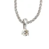 Solitär Anhänger 4,3x9,5mm mit Diamant Brillant 0,25Ct 585 Gold Weißgold