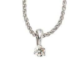 Solitär Anhänger 4,3x9,5mm mit Diamant Brillant 0,25Ct 585 Gold Weißgold