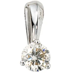 Solitär Anhänger 4,3x9,5mm mit Diamant Brillant 0,25Ct 585 Gold Weißgold
