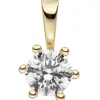 Solitär Anhänger 5,5x9,8mm mit Zirkonia 333 Gold Gelbgold klassisch & schlicht