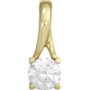 Solitär Anhänger 6x16,6mm mit Zirkonia weiß 333 Gold Gelbgold Halsschmuck Damen