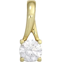 Solitär Anhänger 6x16,6mm mit Zirkonia weiß 333 Gold Gelbgold Halsschmuck Damen
