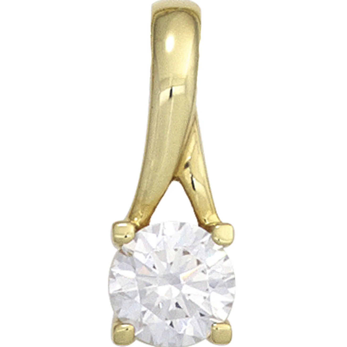 Solitär Anhänger 6x16,6mm mit Zirkonia weiß 333 Gold Gelbgold Halsschmuck Damen