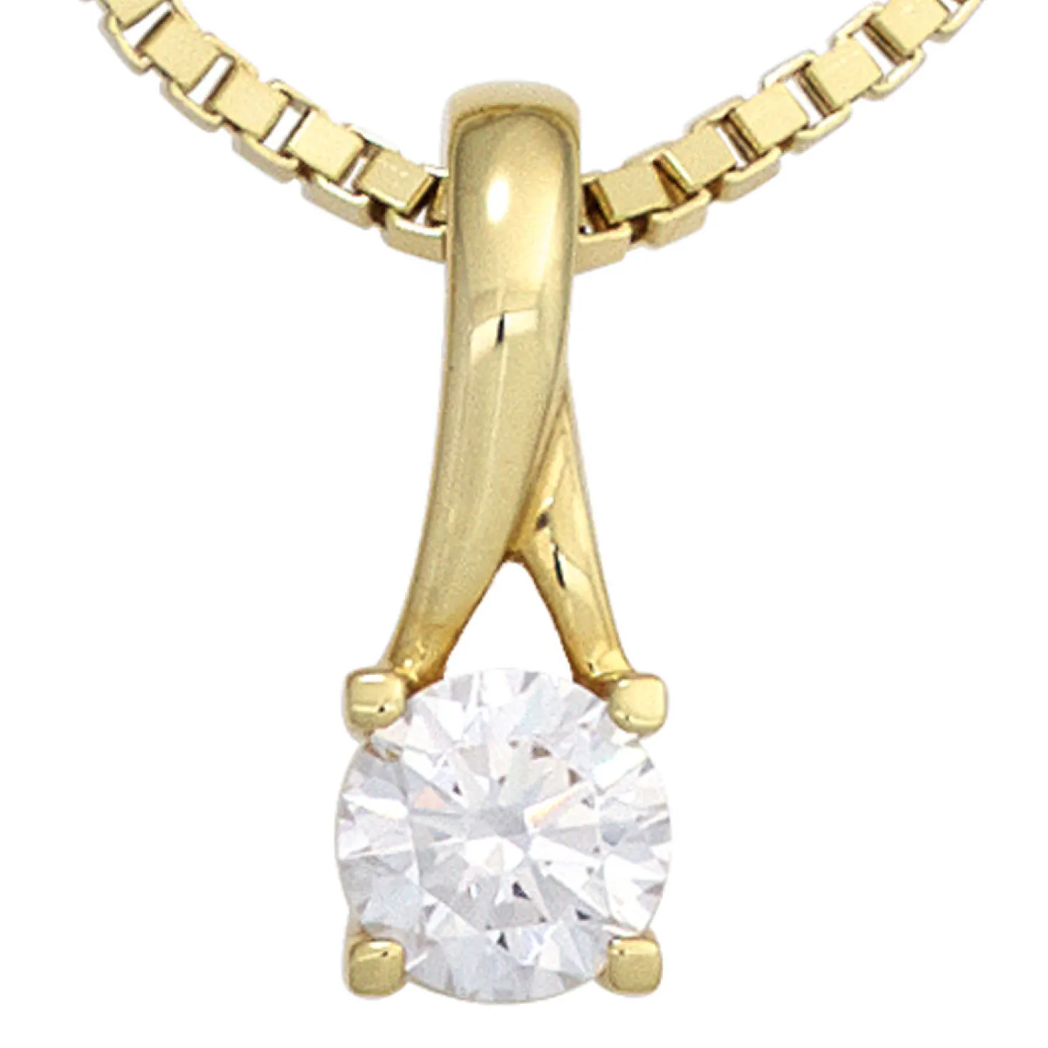 Solitär Anhänger 6x16,6mm mit Zirkonia weiß 333 Gold Gelbgold Halsschmuck Damen