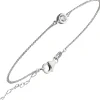 Solitär Armband Ankerkette 2-reihig mit Zirkonia Anhänger 925 Silber 16-19cm