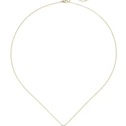 Solitär Collier Ankerkette Diamant 0.06Ct 750 Gelbgold Weißgold 42-45cm