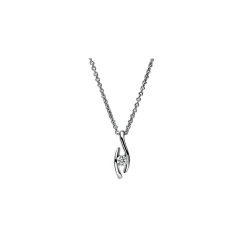Solitär Collier Kette Anhänger Auge 950 Platin Brillant 0,10 Ct. L: 45cm