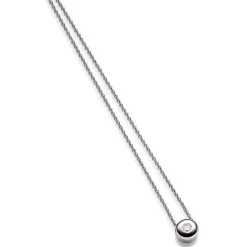 Solitär Collier Kette Ankerkette Diamant 0,25 ct.750 Gold Weißgold 42cm