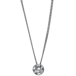 Solitär Collier Kette aus 750 Gold Weißgold mit Brillant 0,40 Ct. Zarge L: 43cm