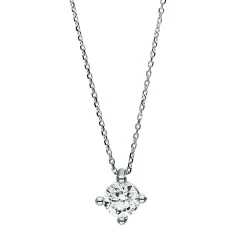 Solitär Collier Kette aus 950 Platin mit Brillant 0,70 Ct. 4er-Krappe L: 42cm