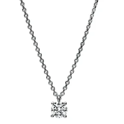 Solitär Collier Kette aus 950 Platin mit Brillant 0,30 Ct. 4er-Krappe L: 42cm