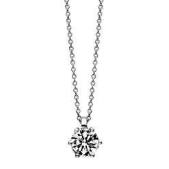 Solitär Collier Kette aus 950 Platin mit Brillant 1,00 Ct. 6er-Krappe L: 42cm