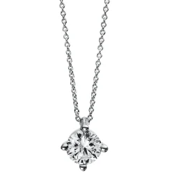 Solitär Collier Kette aus 950 Platin mit Brillant 1,00 Ct. 4er-Krappe S: 0,9mm