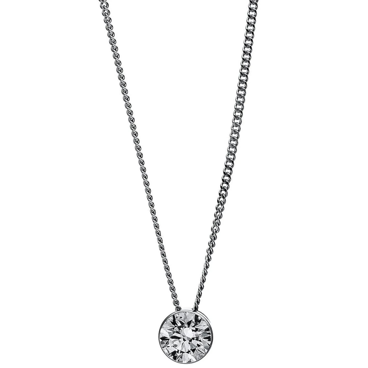 Solitär Collier Kette aus 950 Platin mit Brillant 0,40 Ct. Zarge L: 43cm
