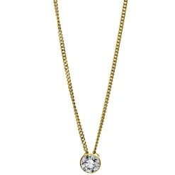Solitär Collier Kette 750 Gold Gelbgold mit Brillant 0,25 Ct. Zarge L: 43cm