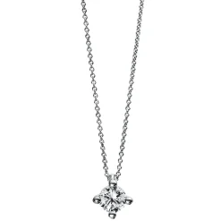Solitär Collier Kette 585 Gold Weißgold Brillant 0,20 Ct. L: 42cm, S: 0,7mm