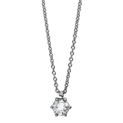 Solitär Collier Kette 585 Gold Weißgold Brillant 0,30 Ct. L: 42cm, S: 0,9mm