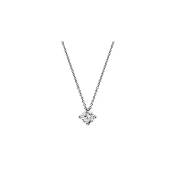 Solitär Collier Kette 750 Gold Weißgold mit Brillant 0,70 Ct. 4er-Krappe L: 42cm