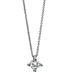 Solitär Collier Kette 950 Platin Brillant 0,25 Ct. L: 42cm, Ø5,9mm