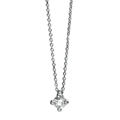 Solitär Collier Kette 585 Weißgold Brillant 0,07 Ct. L: 42cm, B: 3,3mm, H: 4,2mm