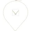 Solitär Collier mit Anhänger Diamant 0.06Ct W/SI 750 Gold Gelbgold Weißgold 45cm