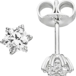 Solitär Ohrstecker mit Zirkonia weiß 333 Gold Weißgold Ohrschmuck Damen