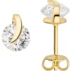 Solitär Ohrstecker 8,1mm 375 Gold Gelbgold mit 2 Zirkonia Ohrringe Ohrschmuck